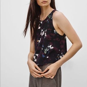 Wilfred Octave Purple Floral Crop Tank